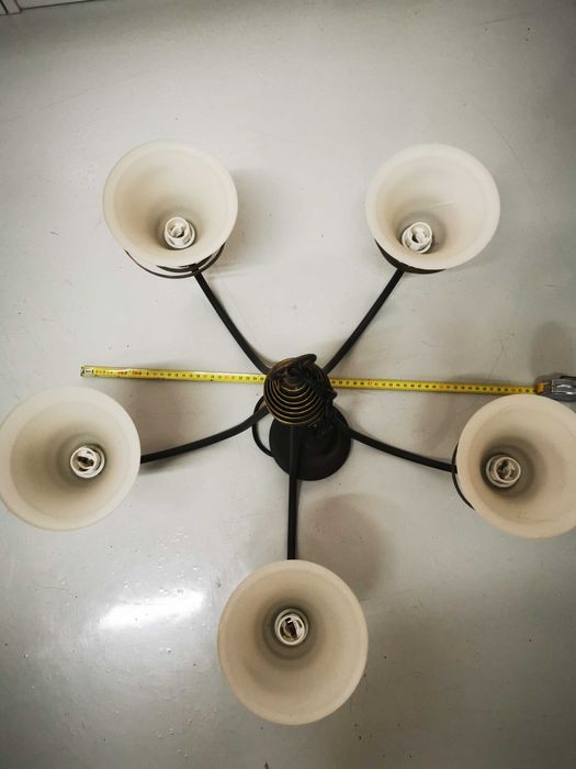 Candeeiro Sala - Ferro forjado - 5 luminárias