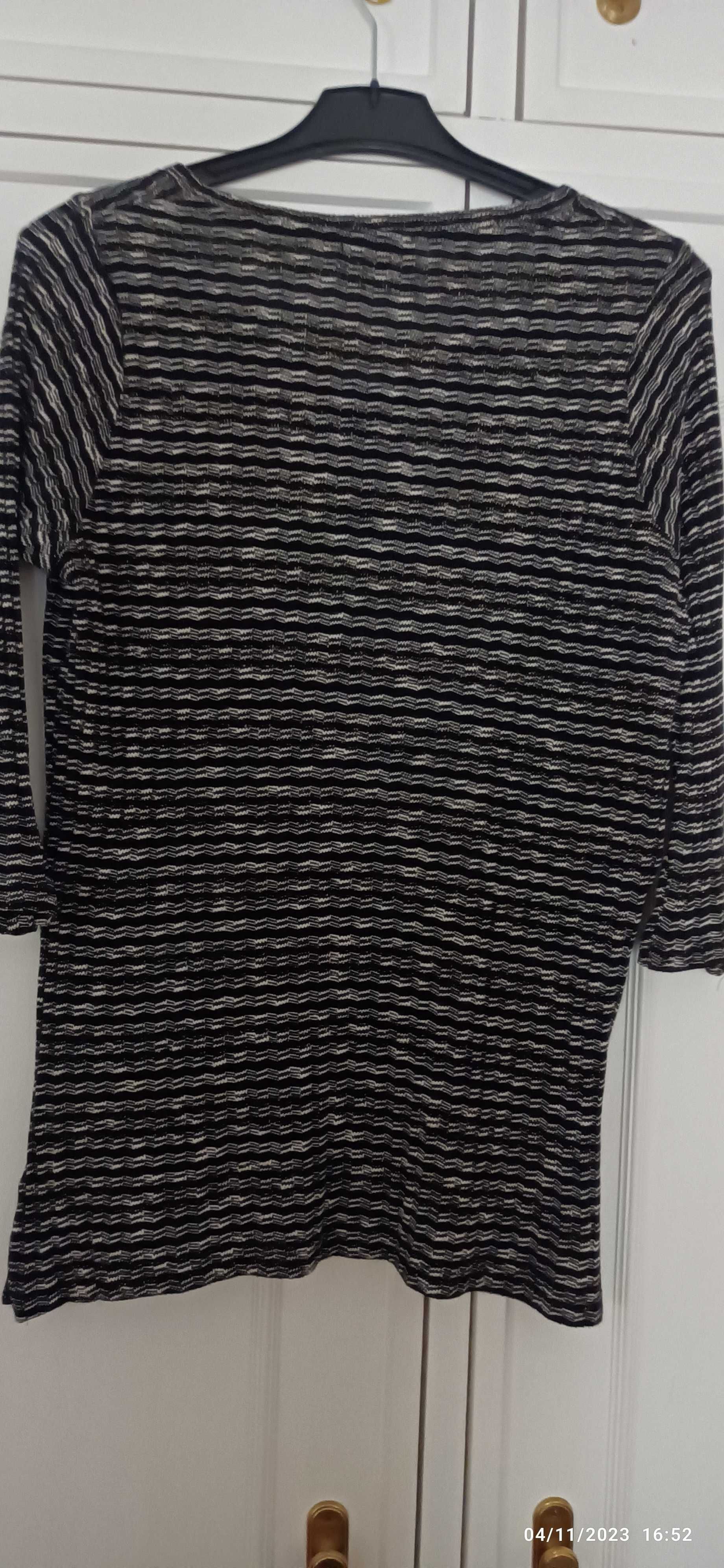 Camisola de malha de algodão e viscose, com linha prateada