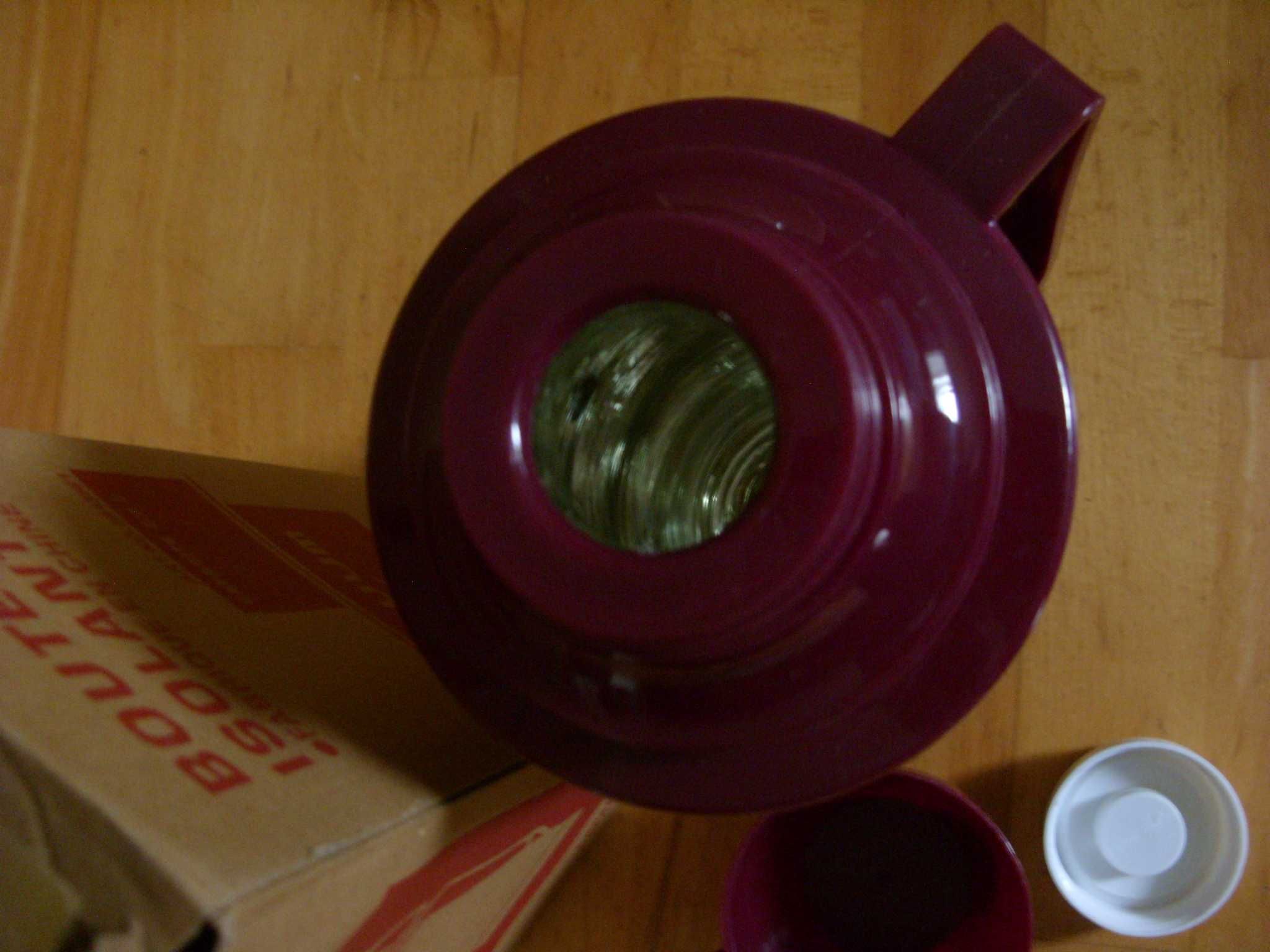 Термос на 2 литра  бордо, стеклянная колба