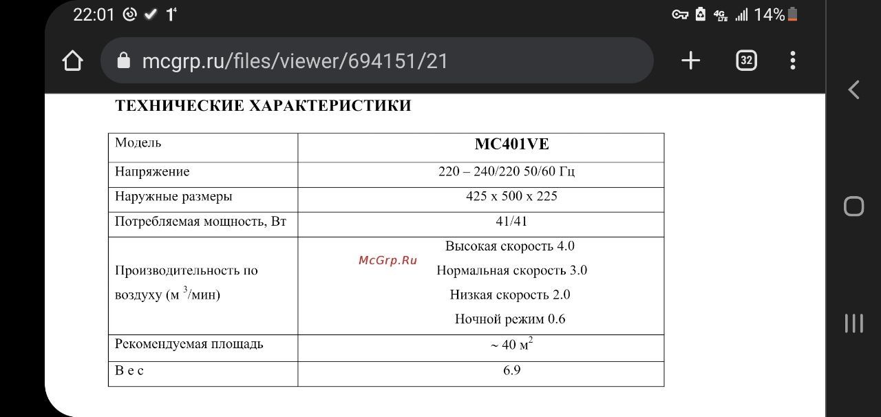 Увлажнитель воздухоочиститель Daikin MC401VE