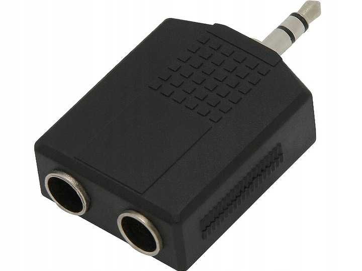 Adapter Rozgałęźnik jack 3,5 mm wtyk -2 x 6,3mm gniazdo