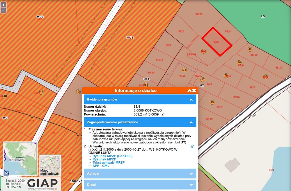 Sprzedam działkę 659 m² - Kotkowo, nad jeziorem Gil (strefa ciszy)