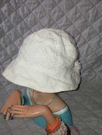 Biały bawełniany kapelusz lato dziewczęcy 56