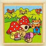 Misie w skrzynce drewniane puzzle 4 plansze BabyMix