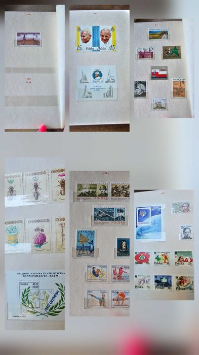 Klaser znaczków pocztowych PRL - pełna kolekcja serii