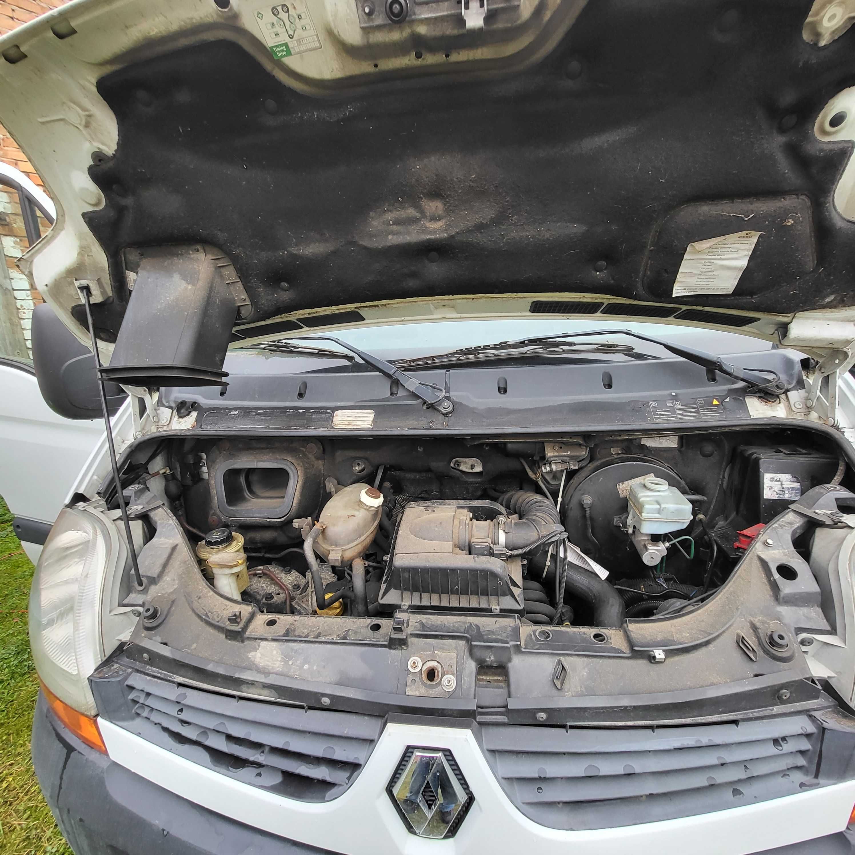 Renault Master 2,5DCI zabudowa warsztatowa na aucie, uszkodzony silnik
