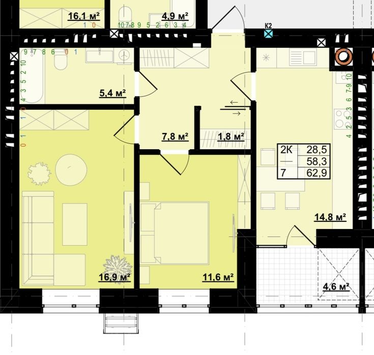 Продається 2 кім. ЖК Міленіум. 900$ м2. Розтермінування