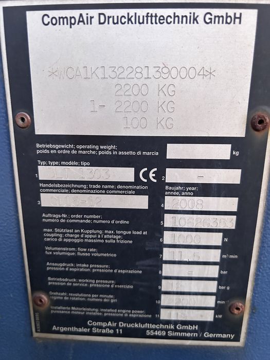 Kompresor sprężarka śrubowa CompAir C95 Polecam