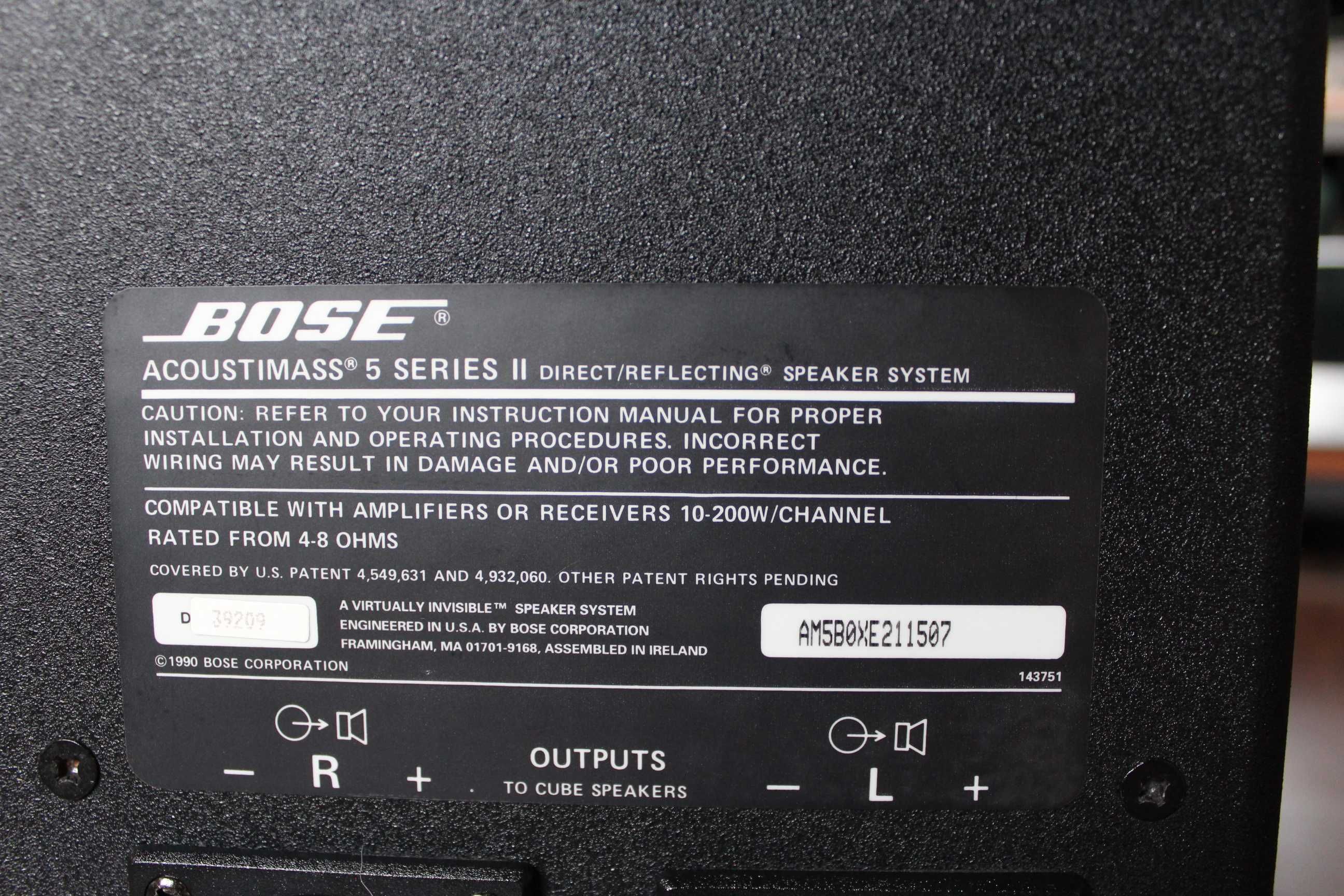 Subwoofer pasywny Bose Acoustimass 5 SeriesII100 W