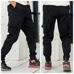PULL&BEAR M Black joggersy cargo wygodne spodnie z kieszeniami
