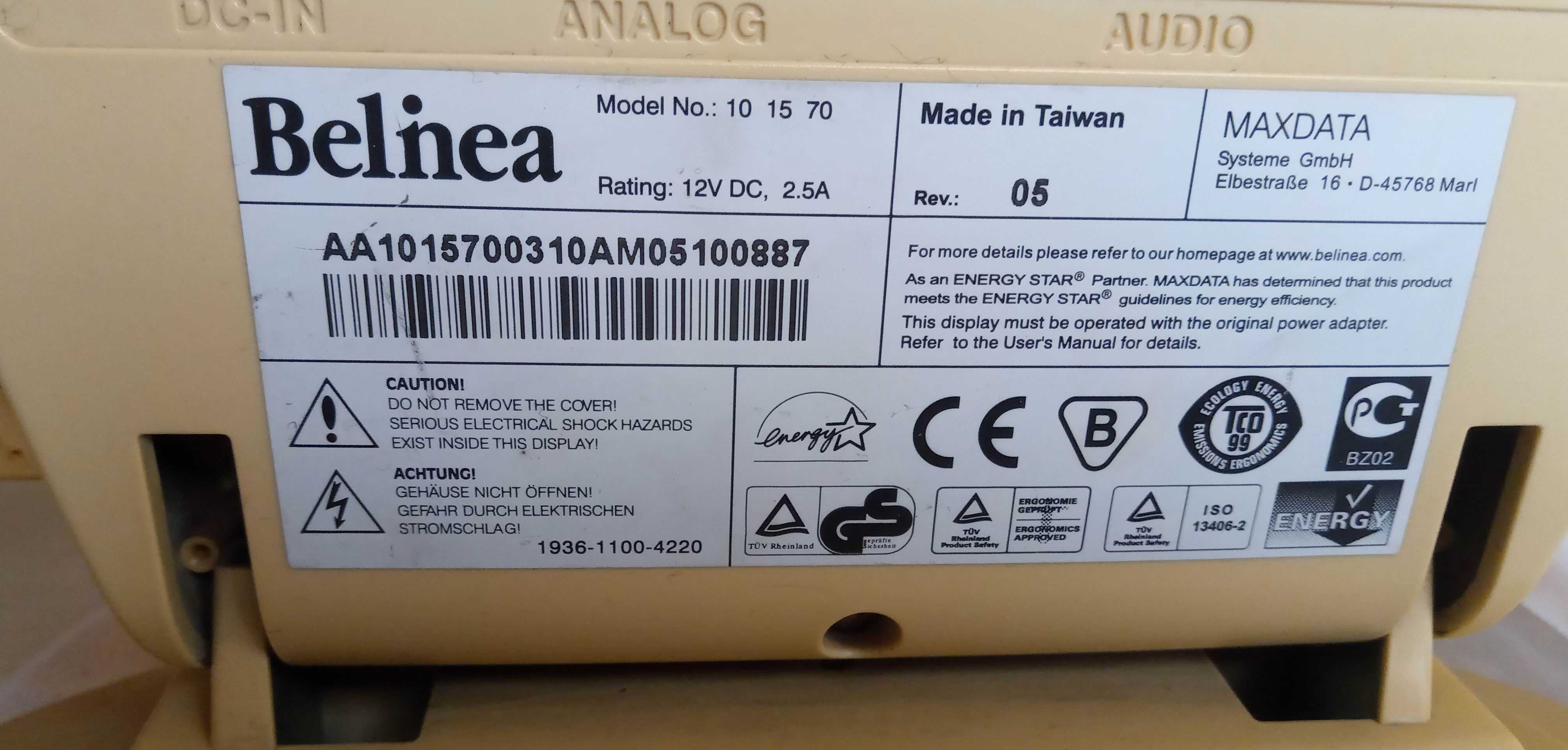 Monitor LCD Belinea 15"