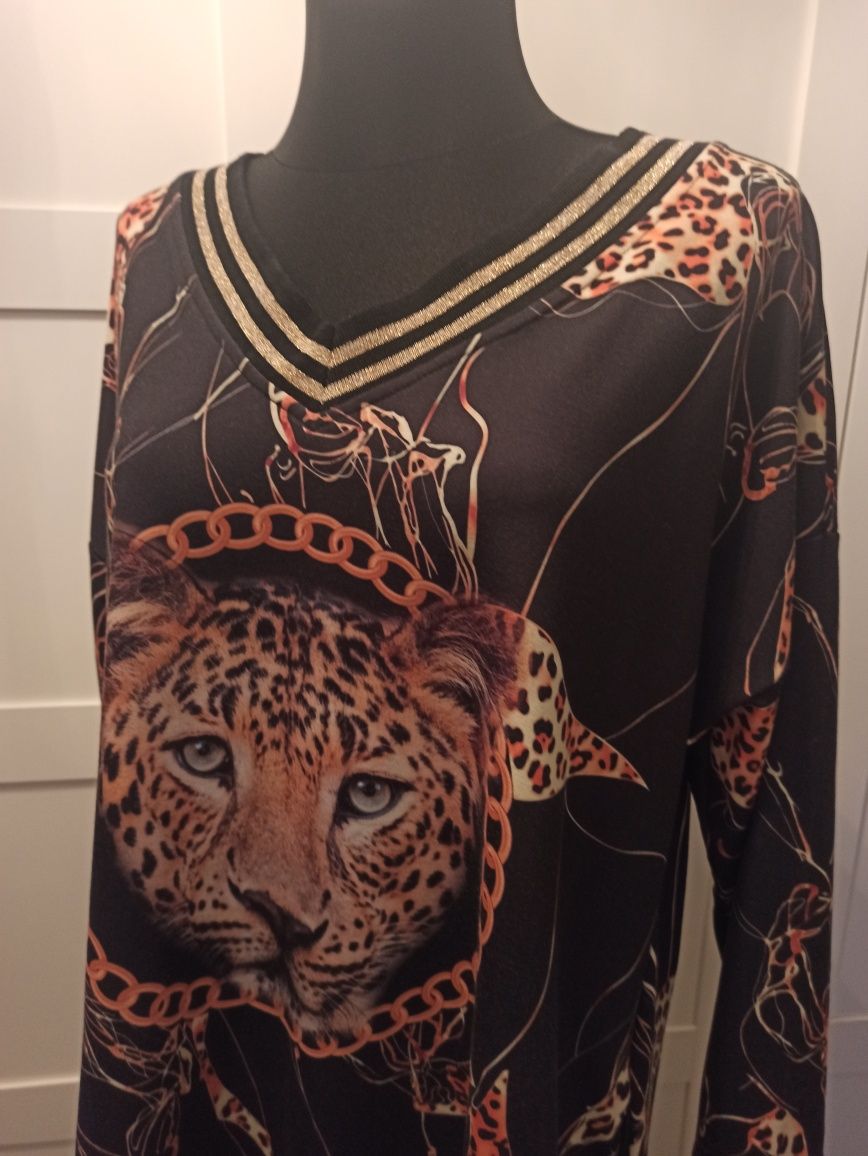 WAWA efektowna sukienka/tunika z rogami 4xl - 5xl