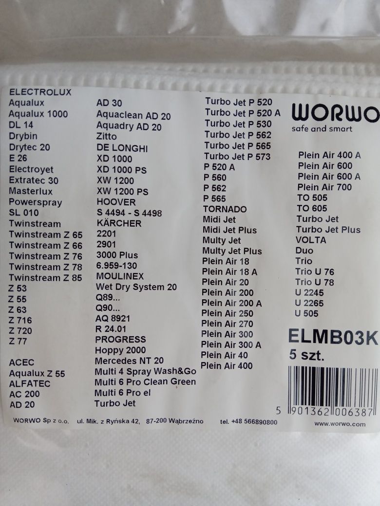 Worki odkurzacza Electrolux ELMB03