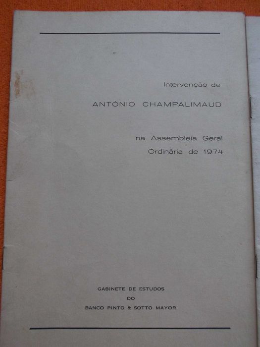 Discurso de António Champalimaud Banco Pinto & Sotto Mayor
