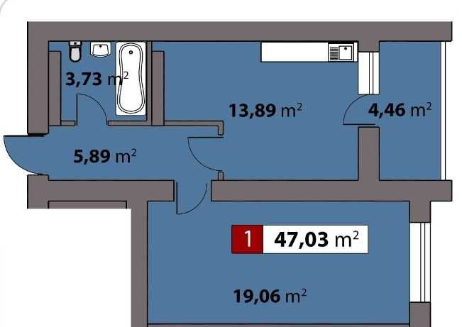 1-кімнатна квартира в ЖК Парковий на Дніпрі