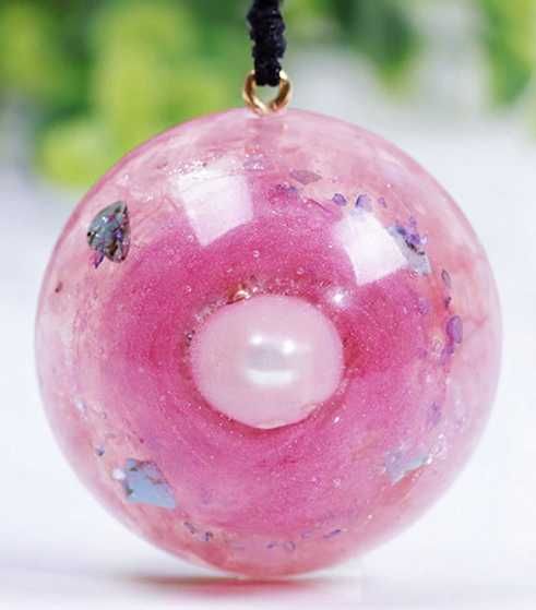 Piękny Naszyjnik Prawdziwa Perła Kwarc Różowy Prezent Orgonit