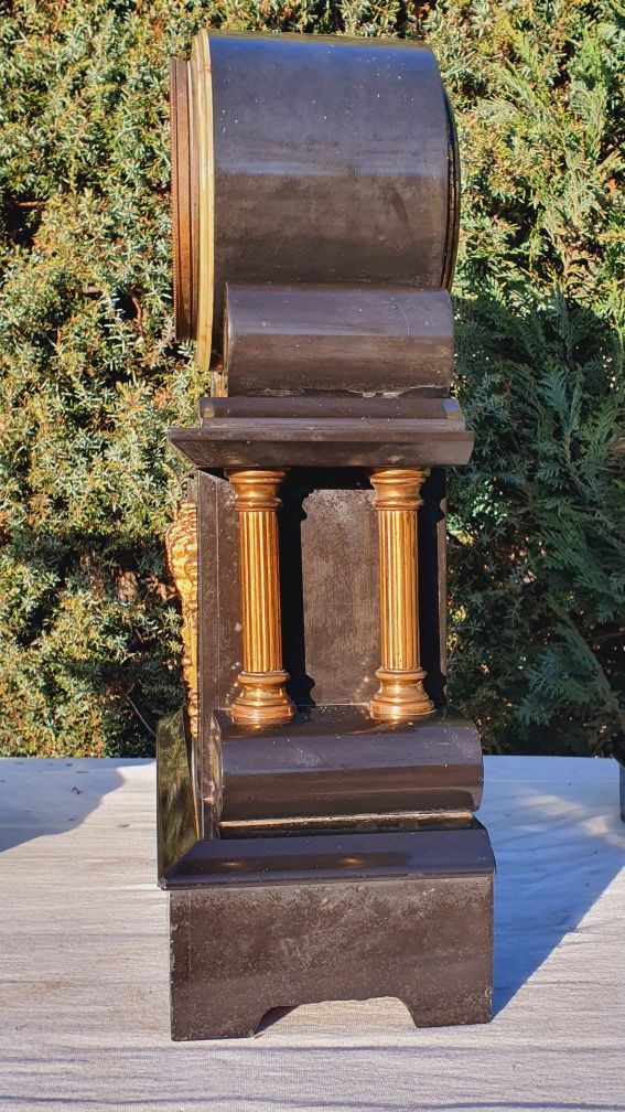 Zegar kominkowy brocot brąz antyk XIX wiek + przystawki prezent 30kg