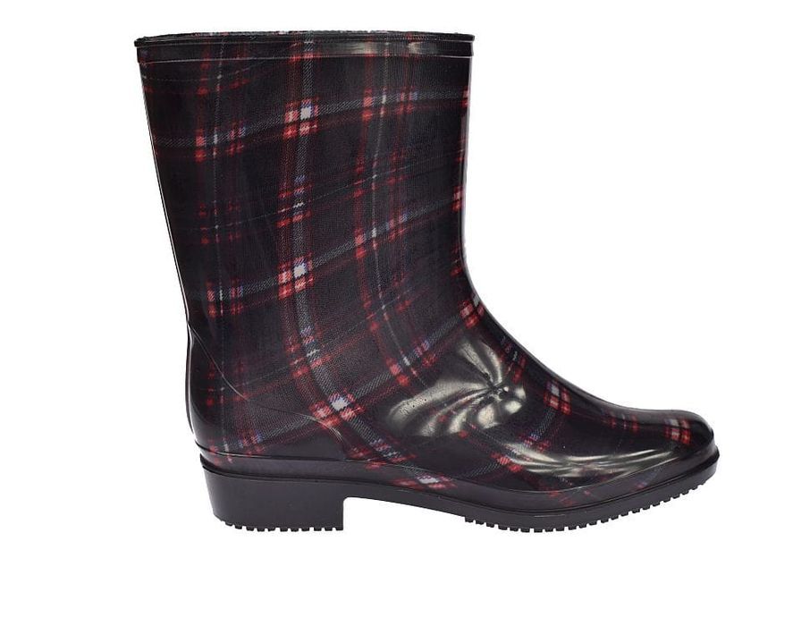 Kalosze damskie gumowce krata gumiaki ANX-01 BK-RD rozm. 39