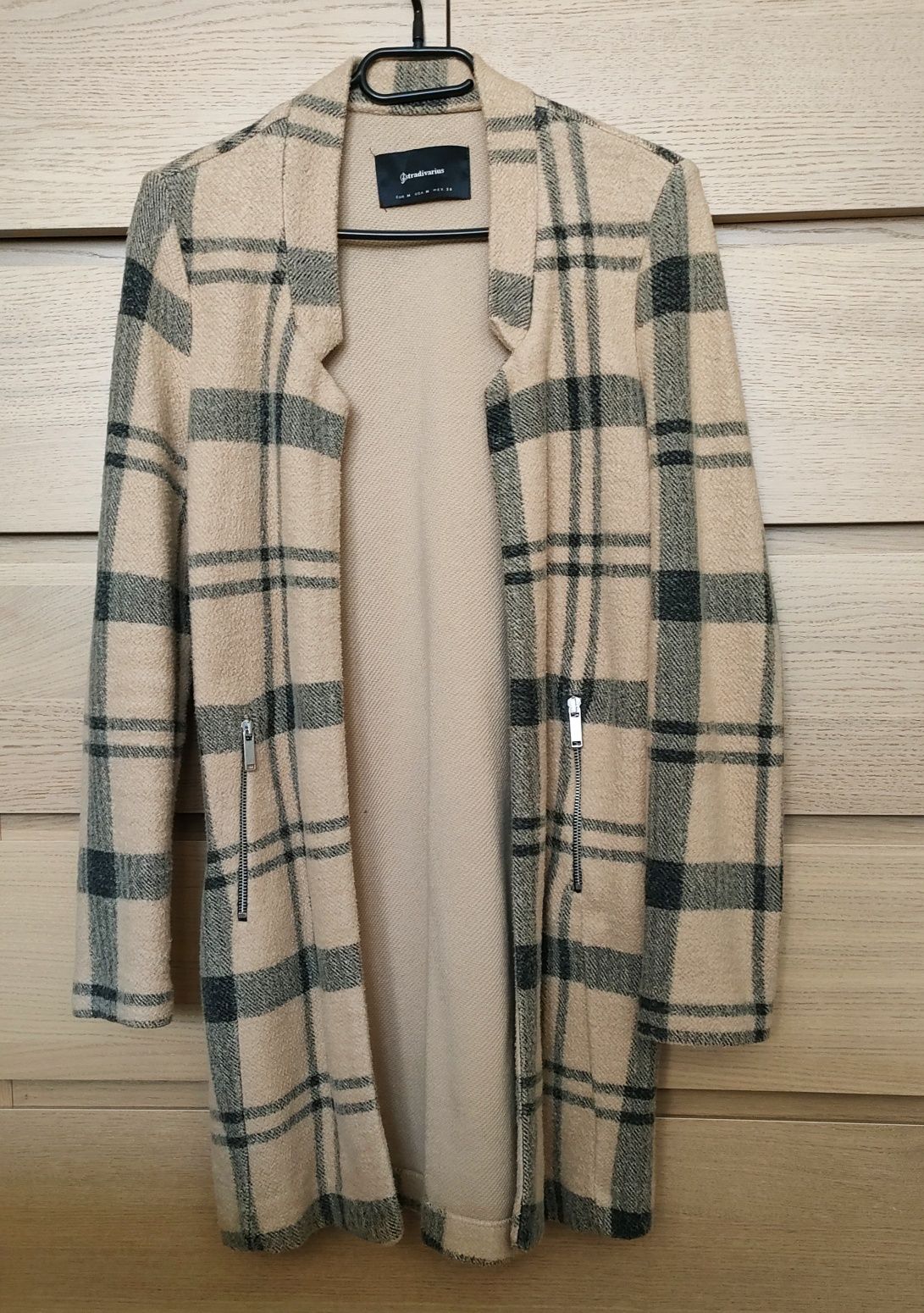 Stradivarius płaszcz damski w kratkę M
