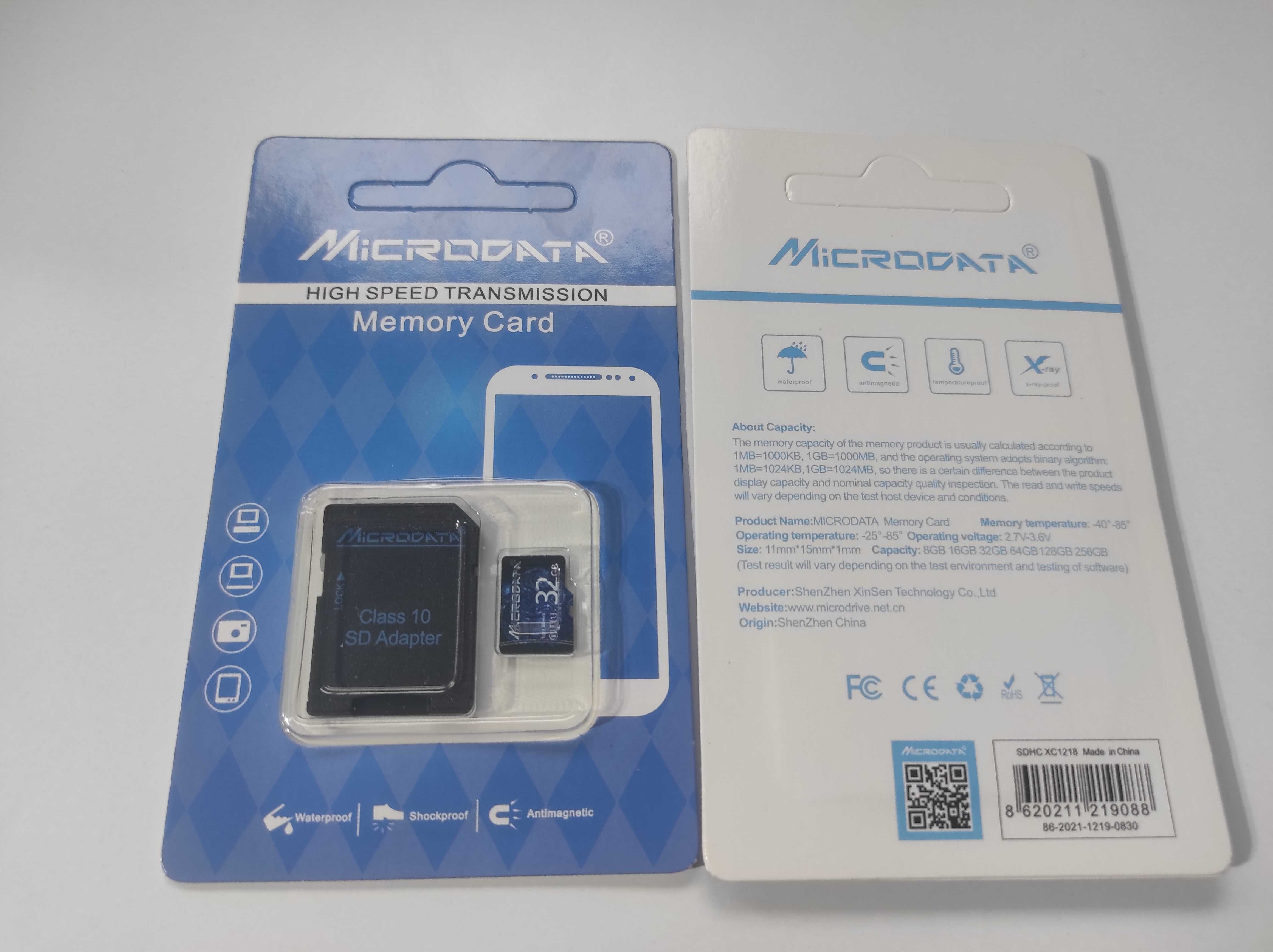 Micro CD microdata 32GB UHS 1 (U1) Zestaw 2szt.