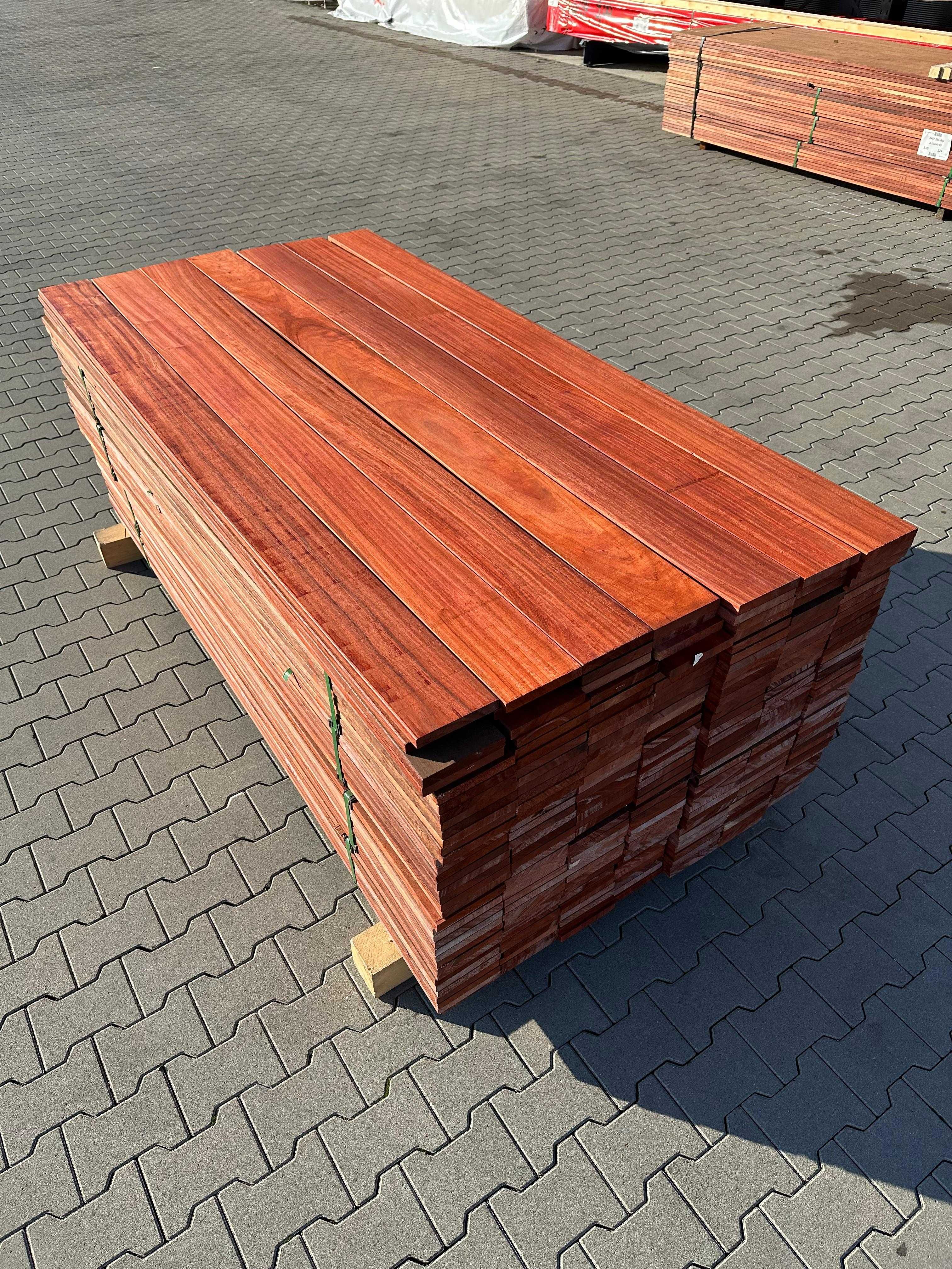 Deska tarasowa egzotyczna Padouk vermillion gładka KL. FAS KD 21x145