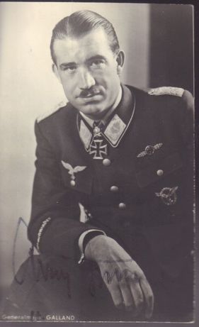 Militaria ,fotografia assinada pelo piloto Adolf Galland,,,Mes,,chmitt