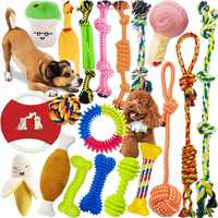 zestaw 19 zabawek dla psa lina piłka zabawka do gryzienia rzucania