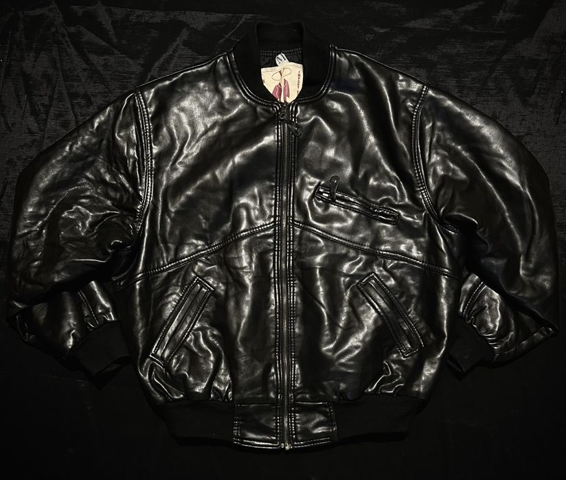Шкіряний бомбер, made in Italy, vintage, archive, y2k, косуха, байкер
