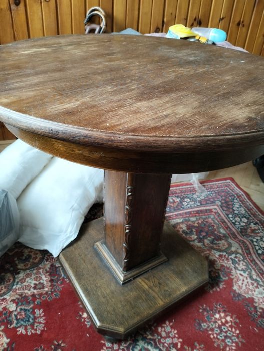 Stół drewniany masywny lata 50te