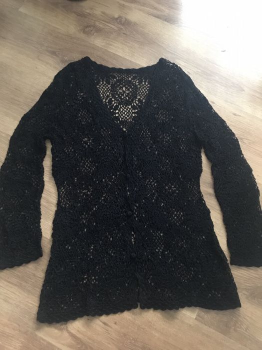 Przepiekny recznie wykonany na szydełku sweter swetr pulower handmade