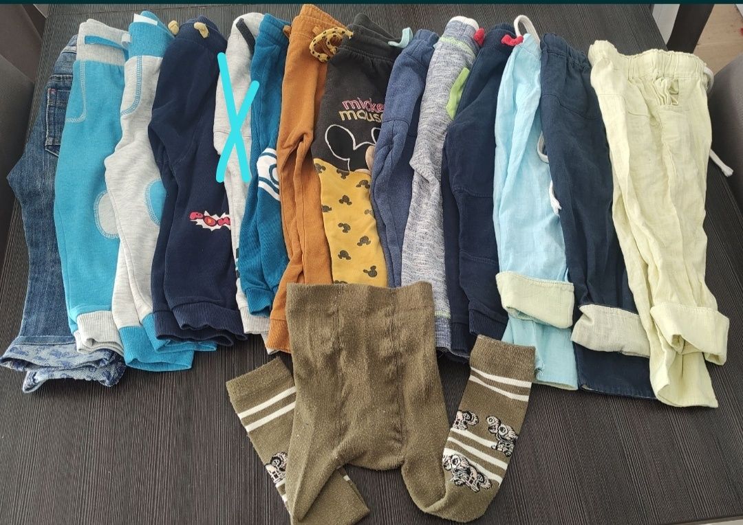 Mega paka zestaw ubrań spodnie dresy jeansydla chłopca r. 92
