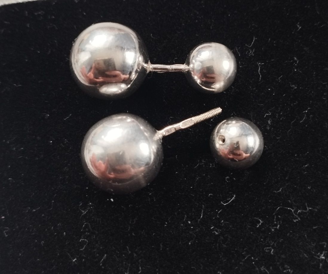 Сережки срібні з подвійною кулькою