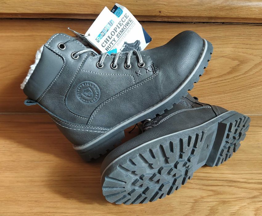 Buty chłopięce, trzewiki, półbuty ocieplane rozmiar 33 - nowe