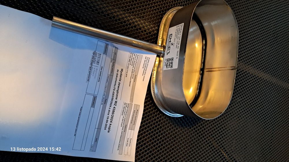 ODSKRAPLACZ 1mm stal kwas 14404 Nowy 120mm220 rurką w bok szeroki OWAL