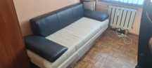 Sofa łóżko rozkładane z funkcją spania 160x200 skóra naturalna
