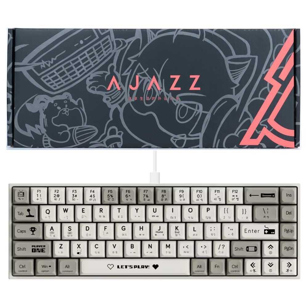 АКЦІЯ! Клавіатура механічна Ajazz AK680 Сірий Коричневі свічі