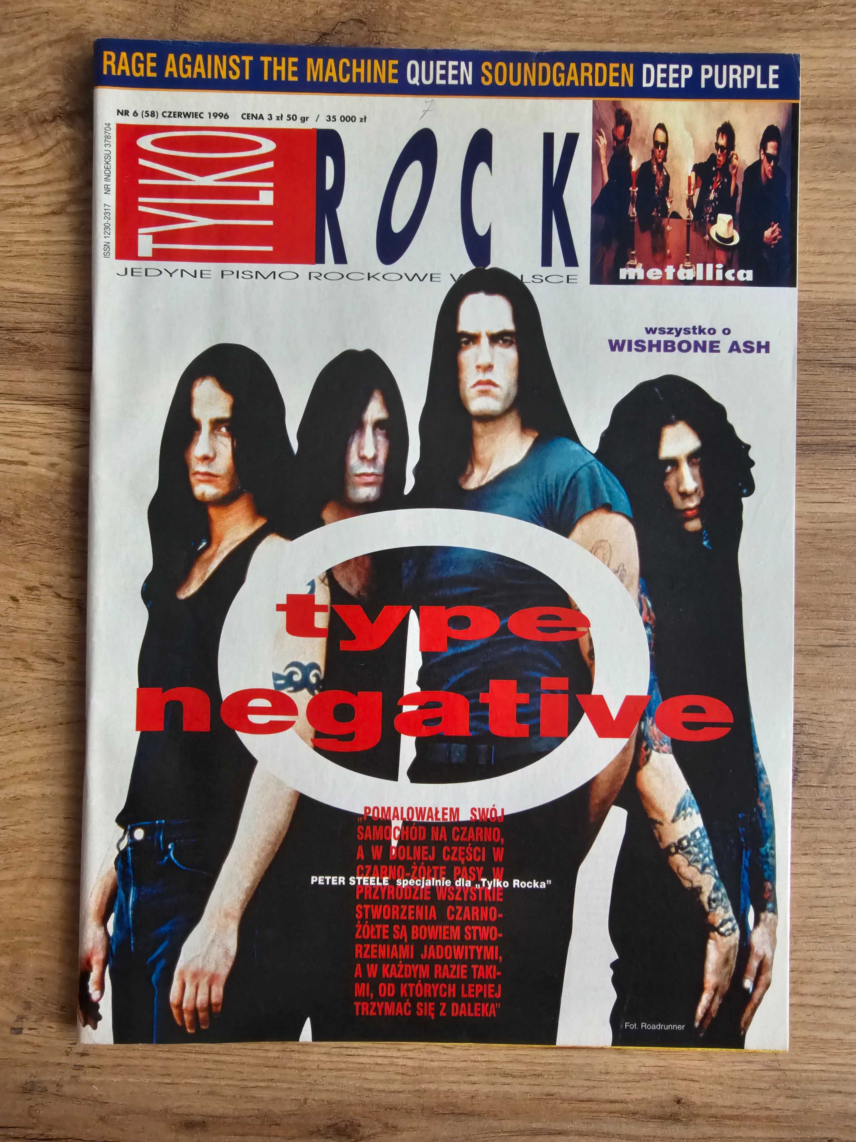 UNIKAT! Tylko Rock 6/1996 - Type O Negative, Wishbone Ash, Queen