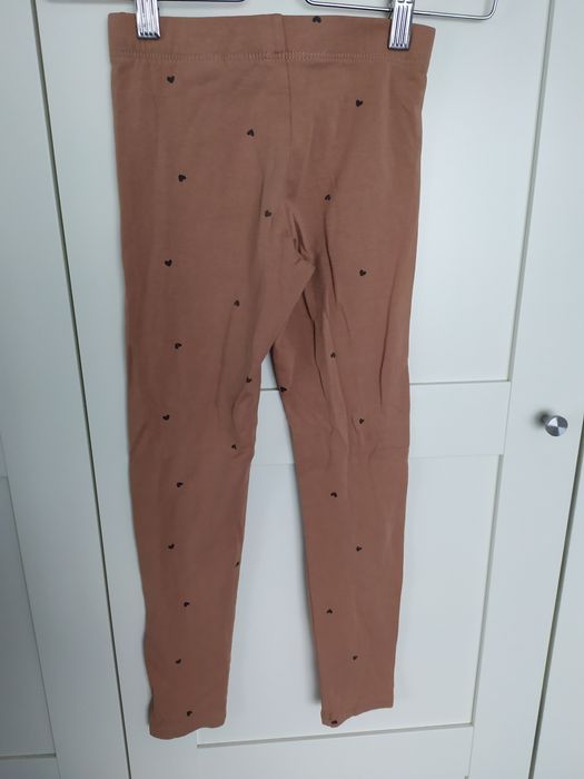 H&M legginsy 134 serduszka