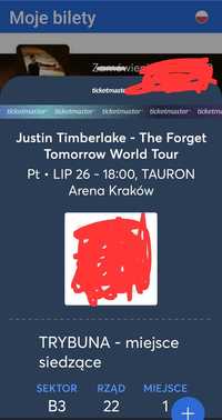 Bilet Justin Timberlake - Kraków 26.07.2024r