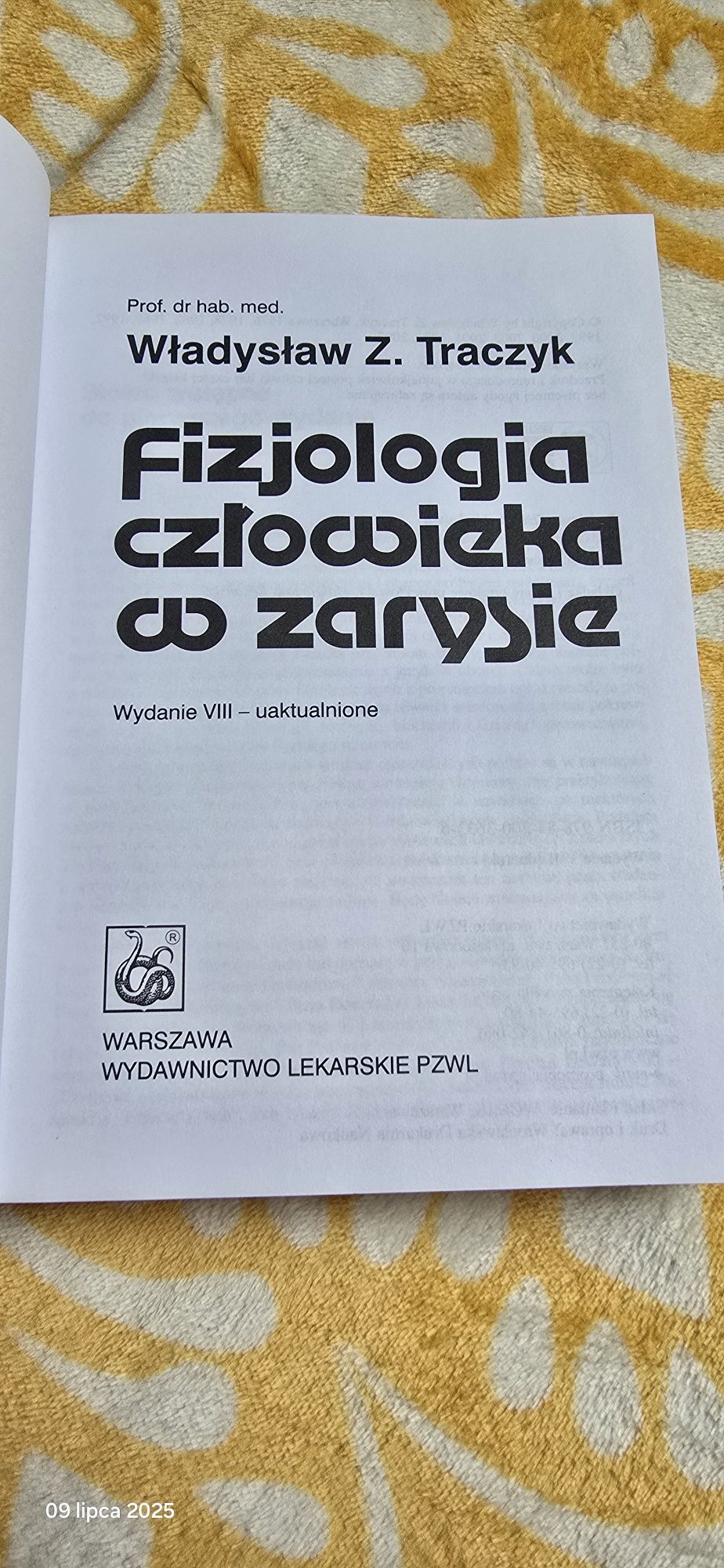 Książka Fizjologia człowieka w zarysie Władysław Traczyk
