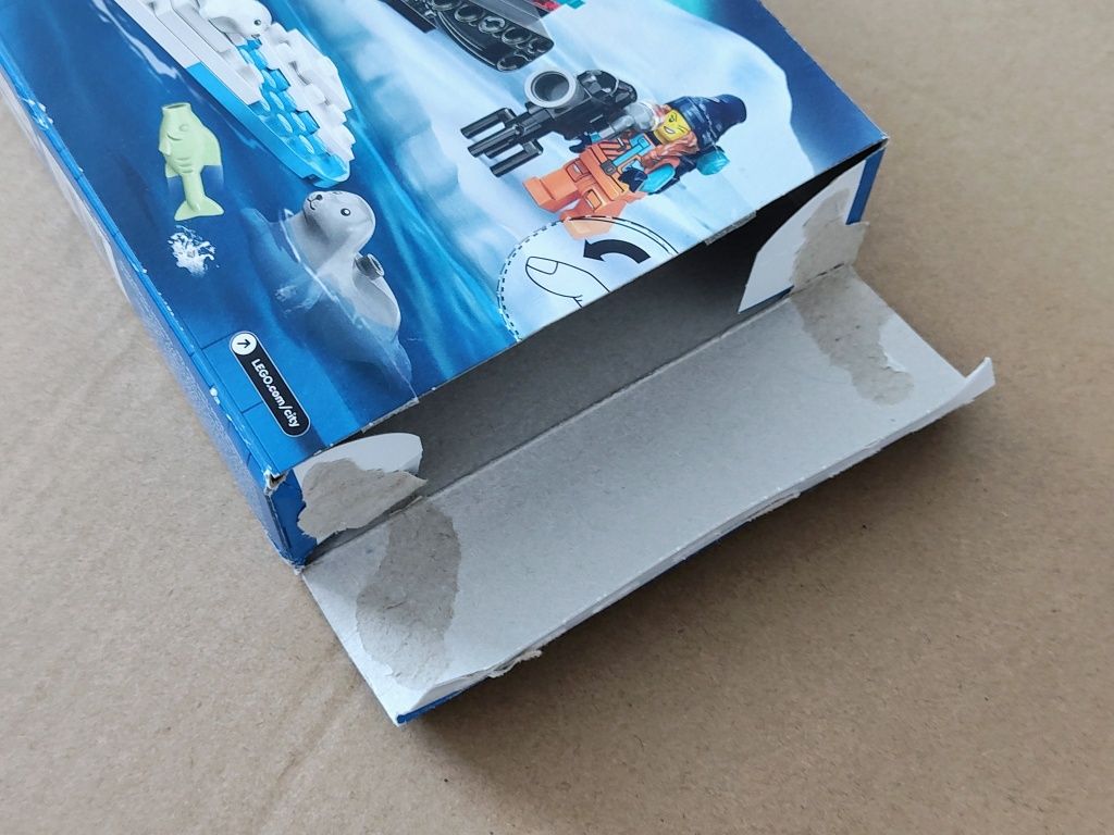 Pudełko od zestawu Lego City 60376 Skuter śnieżny badacza Arktyki