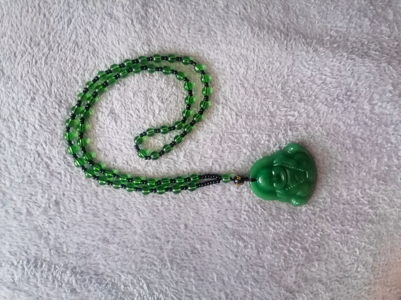 Zielony naszyjnik amulet Budda talizman