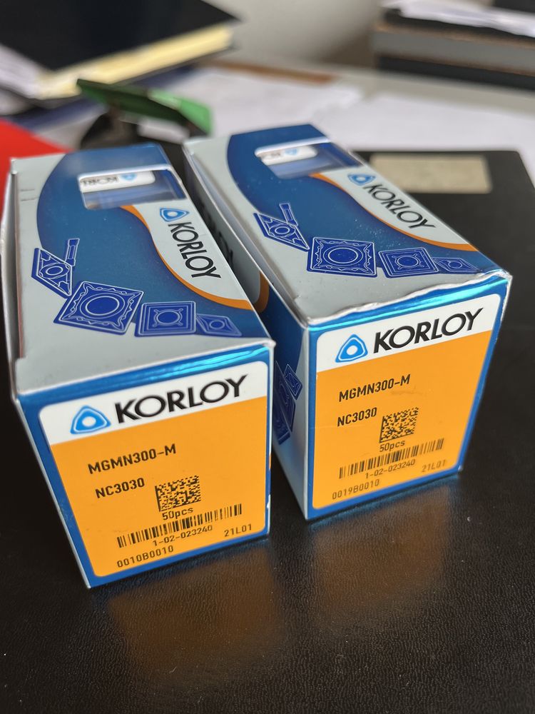 Pastilhas sangrar MGMN 3mm Korloy CNC Torno
