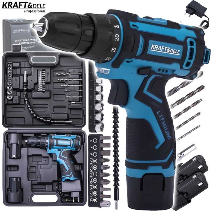 KRAFT&DELE Wiertarko-wkrętarka Akumulatorowa 18v 2x Akumulator KD3354