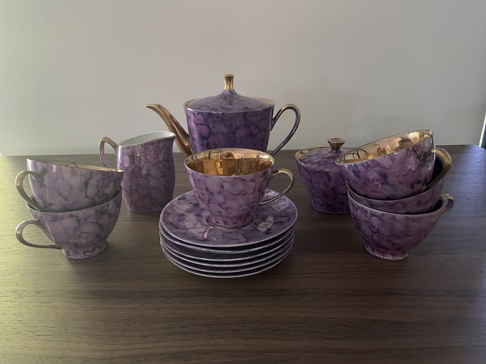 Serwis herbaciany kawowy porcelana Chodzież PRL