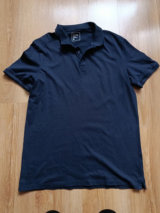 Koszulka z kołnierzykiem męska rozmiar M firma Sinsay granatowa
