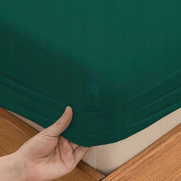 PRZEŚCIERADŁO z gumką 140x200 + 25 cm JERSEY bawełniane Lorenzo ZIELON