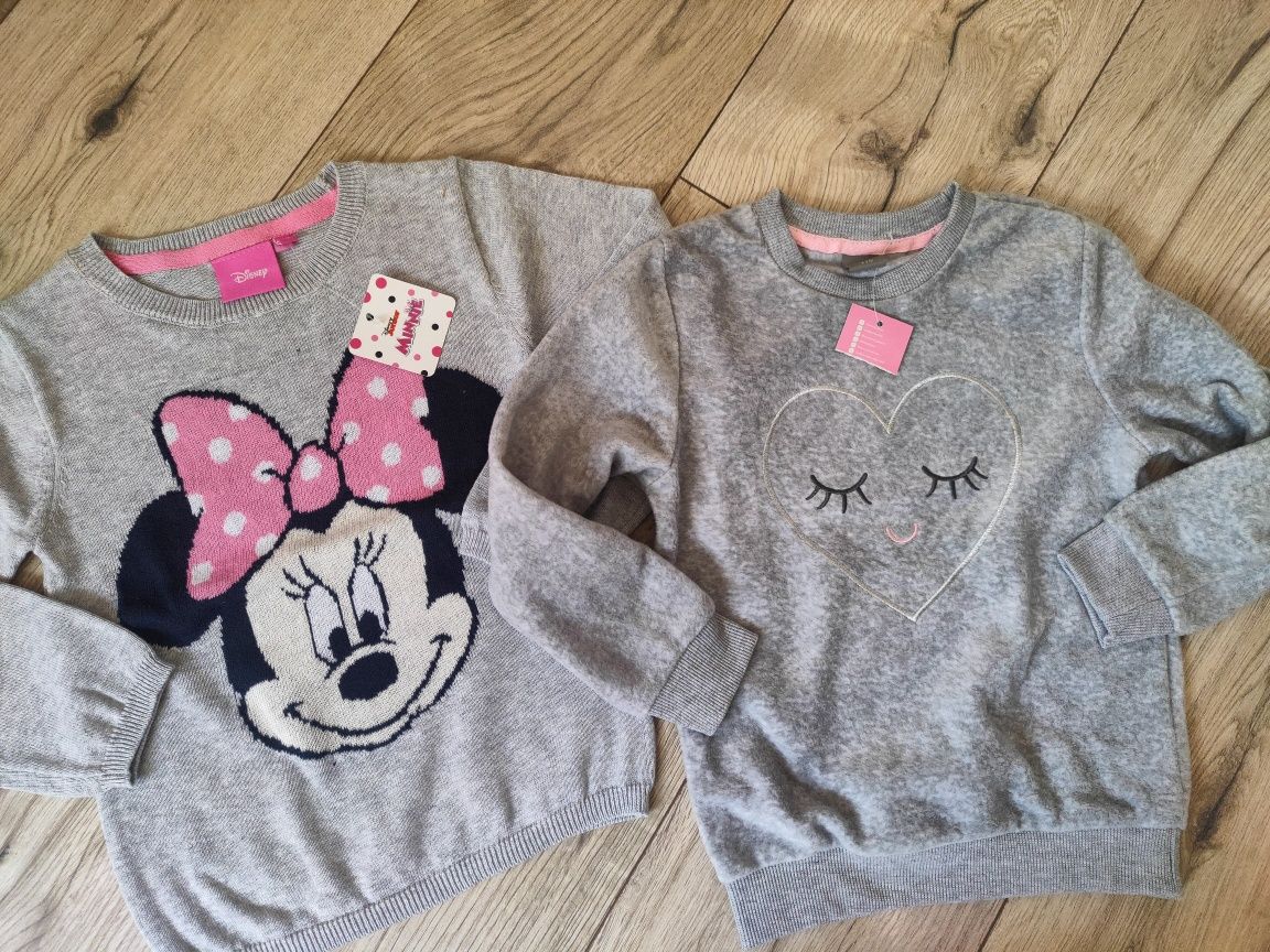 Sweterek i bluza szary sweter Minnie Disney 110