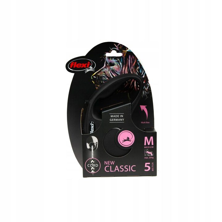 Flexi New Classic M Linka 5m Czarna Do 20kg