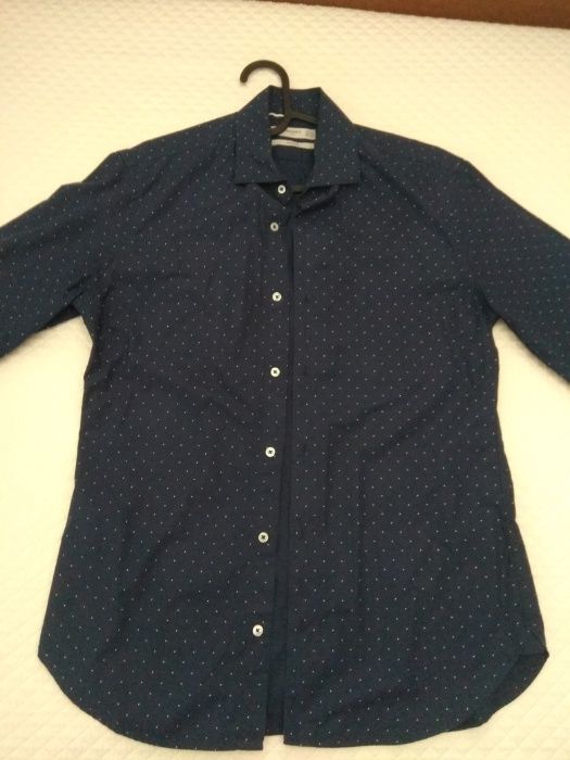 Camisa Azul Marinho Homem Mango | Tamanho XS | Slim Fit [Nova]